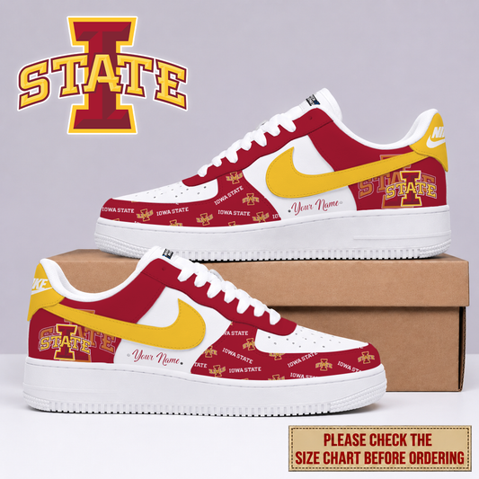 MEGA SALE - NEW CUSTOMIZED ISC IOWA STATE CYCLONES AF1 SHOES - NCAA MAM10