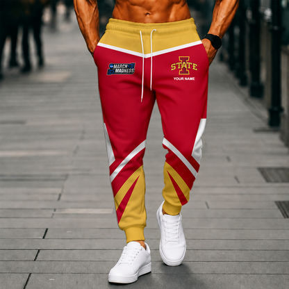 VIRAL EDITION - NEW CUSTOMIZED NCAA MAM10 ISC IOWA STATE CYCLONES SWEATPANTS
