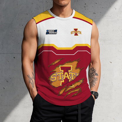 HOT DEAL - NEW CUSTOMIZED NCAA MAM10 ISC IOWA STATE CYCLONES MEN'S GYM SHIRT