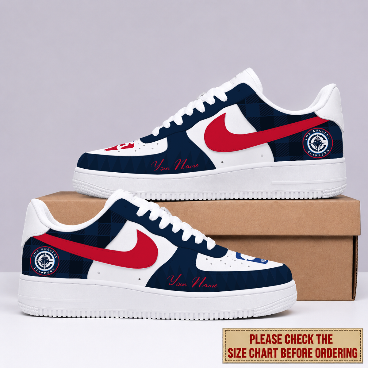 FINAL SALE - NEW CUSTOMIZED NBA10 LCL LOS ANGELES CLIPPERS AF1 SNEAKERS