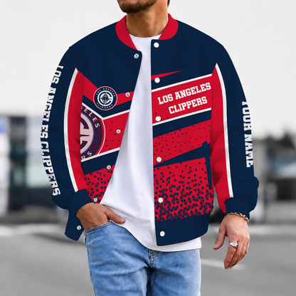 EXCLUSIVE EDITION - NEW CUSTOMIZED NBA10 LCL LOS ANGELES CLIPPERS BASEBALL JACKET, SATIN VARSITY JACKET