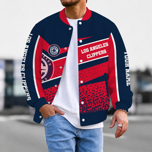EXCLUSIVE EDITION - NEW CUSTOMIZED NBA10 LCL LOS ANGELES CLIPPERS BASEBALL JACKET, SATIN VARSITY JACKET