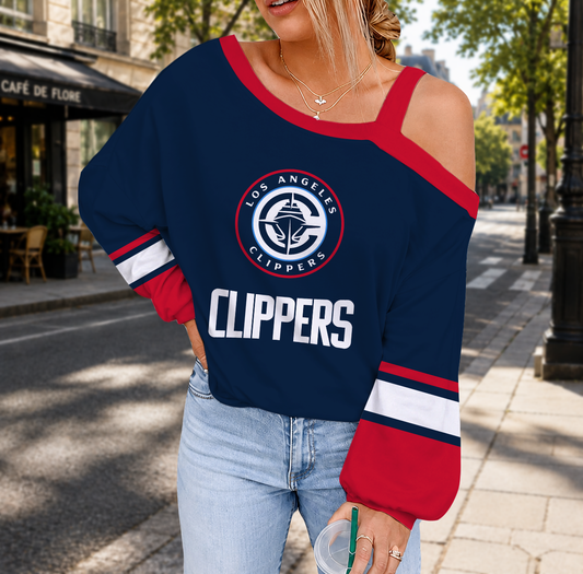 VIRAL EDITION - NEW CUSTOMIZED NBA10 LCL LOS ANGELES CLIPPERS DROP SHOULDER SWEATSHIRT