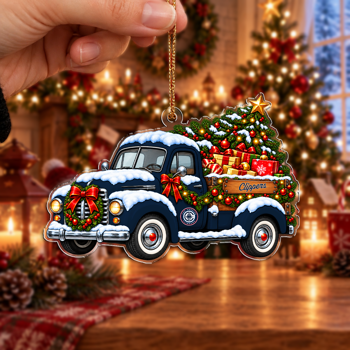 [VIRAL EDITION] NEW CUSTOMIZED NBA10 LCL LOS ANGELES CLIPPERS CHRISTMAS ACRYLIC ORNAMENT
