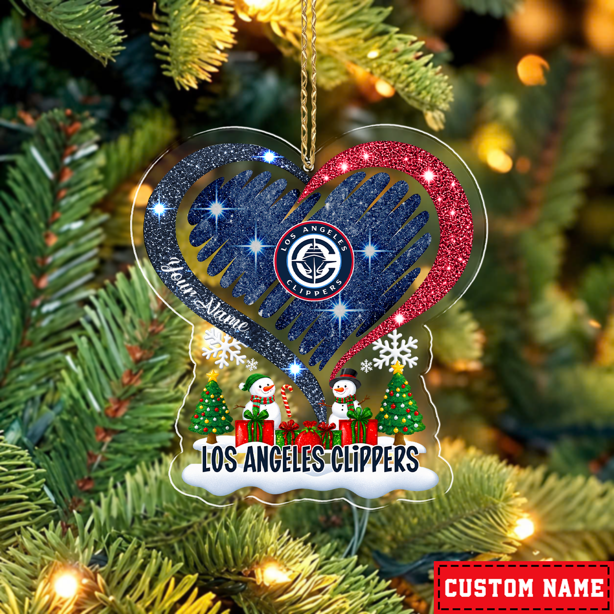 [EXCLUSIVE EDITION] NEW CUSTOMIZED NBA10 LCL LOS ANGELES CLIPPERS CHRISTMAS ACRYLIC ORNAMENT