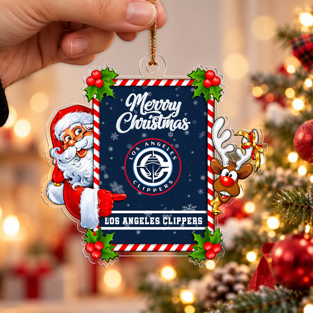 [LIMITED DROP] NEW CUSTOMIZED NBA10 LCL LOS ANGELES CLIPPERS CHRISTMAS ACRYLIC ORNAMENT