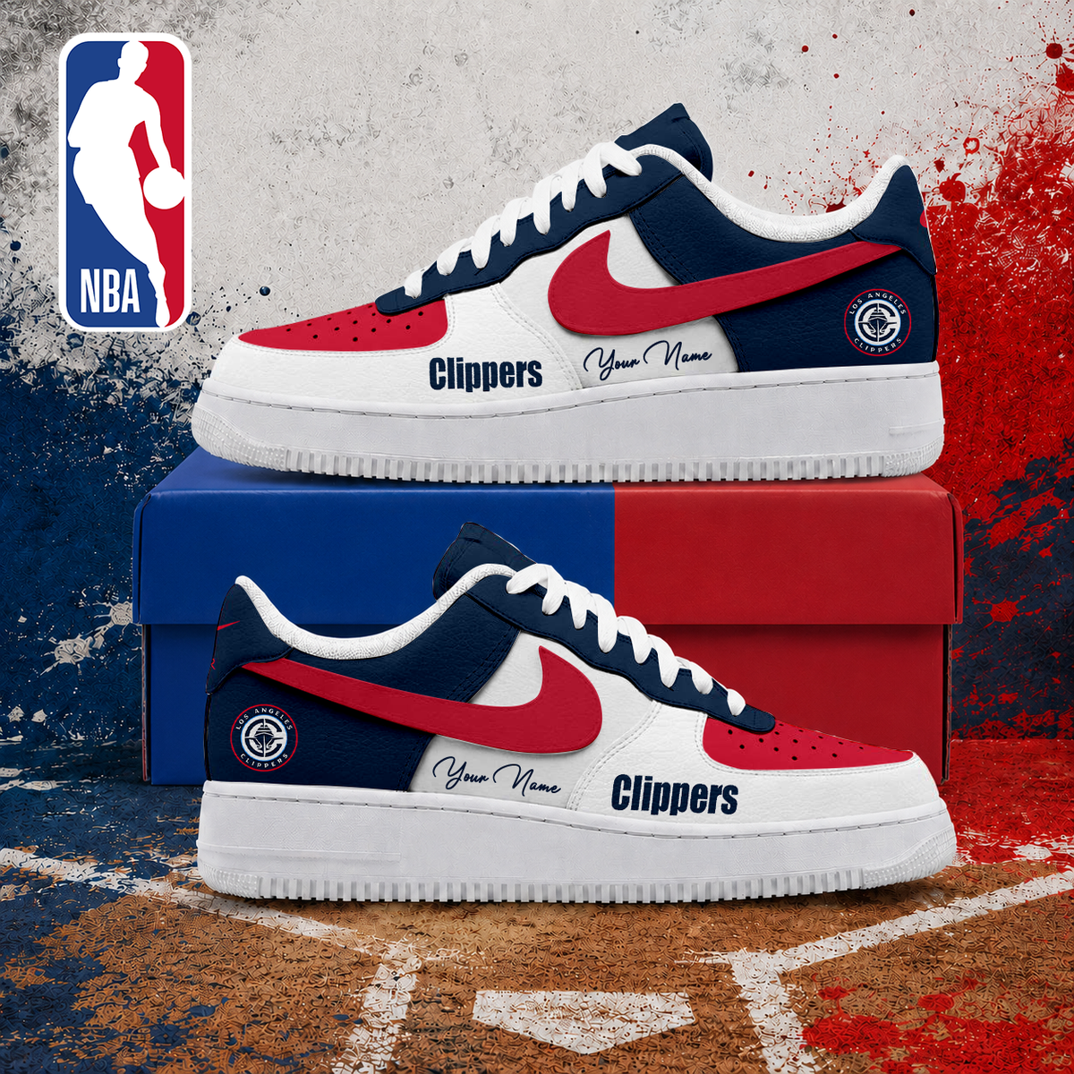 VIRAL EDITION - NEW CUSTOMIZED NBA10 LCL LOS ANGELES CLIPPERS AF1 SNEAKERS