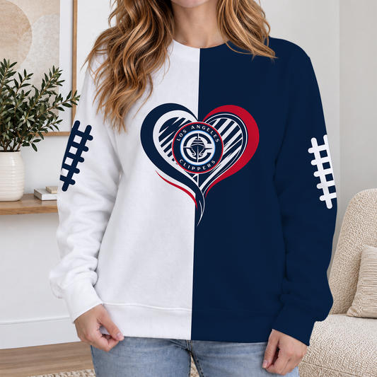 ELITE EDITION - NEW CUSTOMIZED LCL LOS ANGELES CLIPPERS RIBBED HOODIE & SWEATSHIRT - NBA10