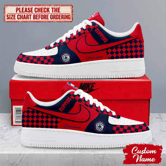 FINAL SALE - NEW CUSTOMIZED NBA10 LCL LOS ANGELES CLIPPERS AF1 SNEAKERS