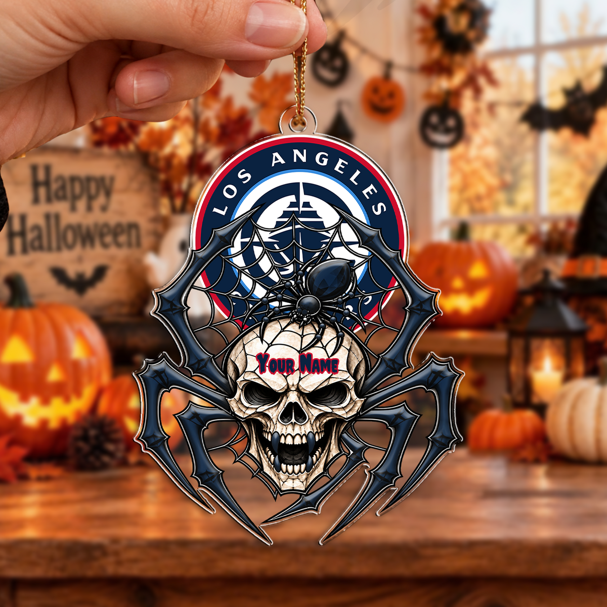 SPECIAL EDITION - NEW CUSTOMIZED NBA10 LCL LOS ANGELES CLIPPERS HALLOWEEN ACRYLIC ORNAMENT