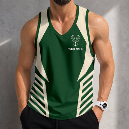 VIRAL EDITION - NEW CUSTOMIZED NBA11 MBU MILWAUKEE BUCKS MEN'S TANK TOP