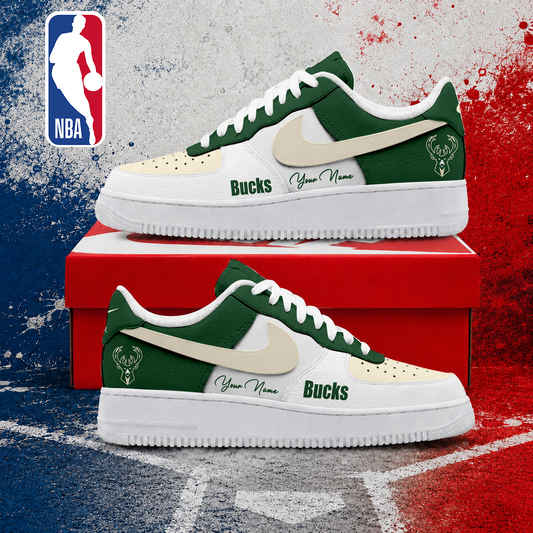 VIRAL EDITION - NEW CUSTOMIZED NBA11 MBU MILWAUKEE BUCKS AF1 SNEAKERS