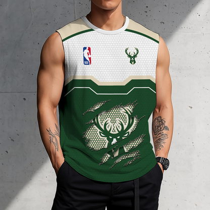 [LIMITED EDITION] NEW CUSTOMIZED NBA11 MBU MILWAUKEE BUCKS MEN'S TANK TOP