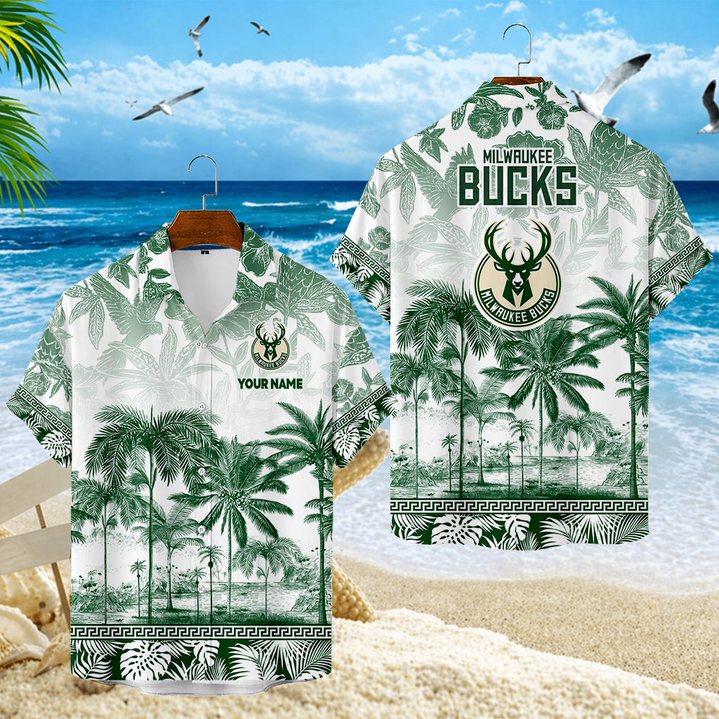 ELITE EDITION - NEW CUSTOMIZED MBU MILWAUKEE BUCKS UNISEX HAWAIIAN SHIRT - NBA11