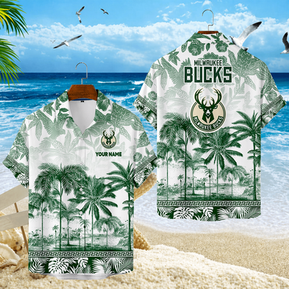 ELITE EDITION - NEW CUSTOMIZED MBU MILWAUKEE BUCKS UNISEX HAWAIIAN SHIRT - NBA11