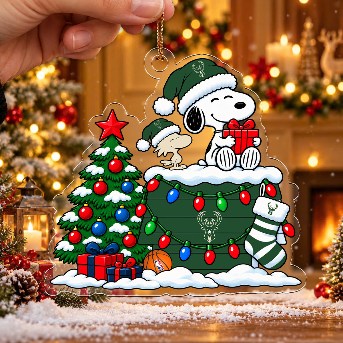 [HOT DEAL] NEW CUSTOMIZED NBA11 MBU MILWAUKEE BUCKS CHRISTMAS ACRYLIC ORNAMENT