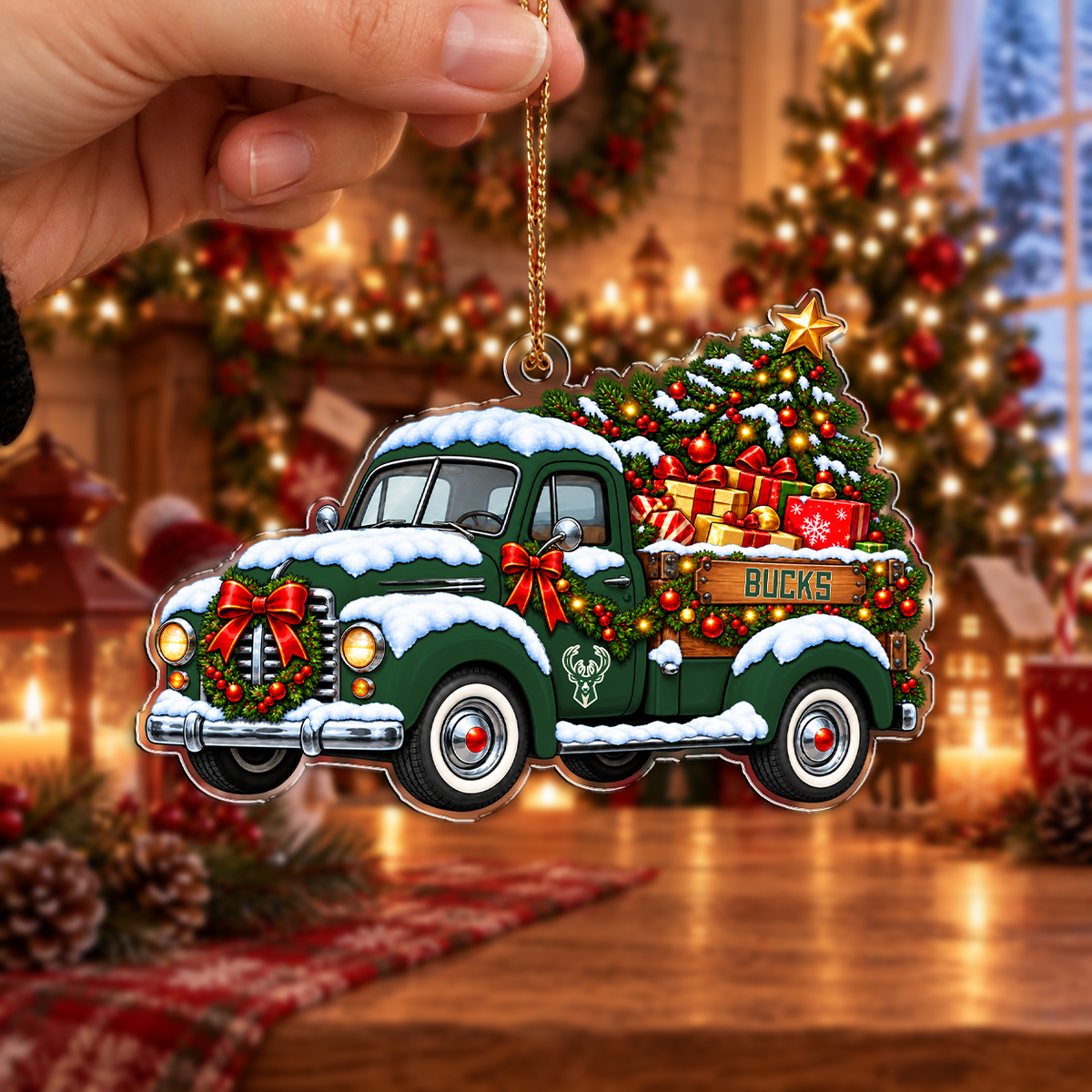 [VIRAL EDITION] NEW CUSTOMIZED NBA11 MBU MILWAUKEE BUCKS CHRISTMAS ACRYLIC ORNAMENT