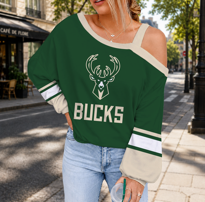 VIRAL EDITION - NEW CUSTOMIZED NBA11 MBU MILWAUKEE BUCKS DROP SHOULDER SWEATSHIRT