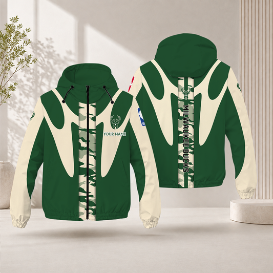 SPECIAL EDITION - NEW CUSTOMIZED NBA11 MBU MILWAUKEE BUCKS WINDBREAKER JACKET