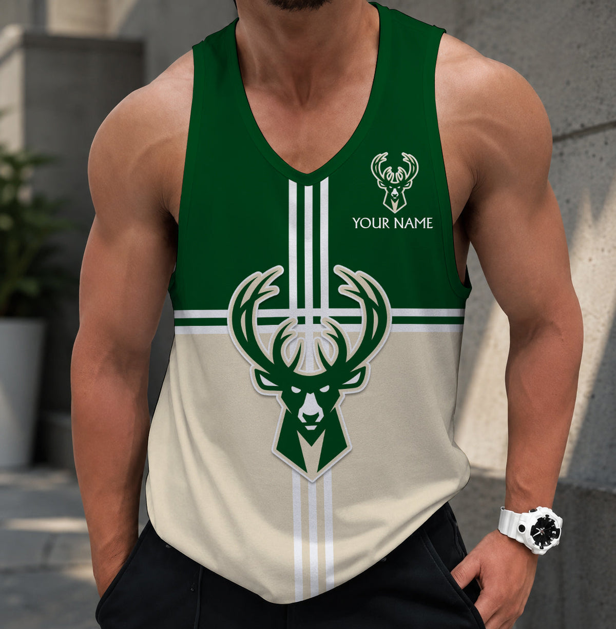 VIRAL EDITION - NEW CUSTOMIZED MBU MILWAUKEE BUCKS MEN'S TANK TOP - NBA11