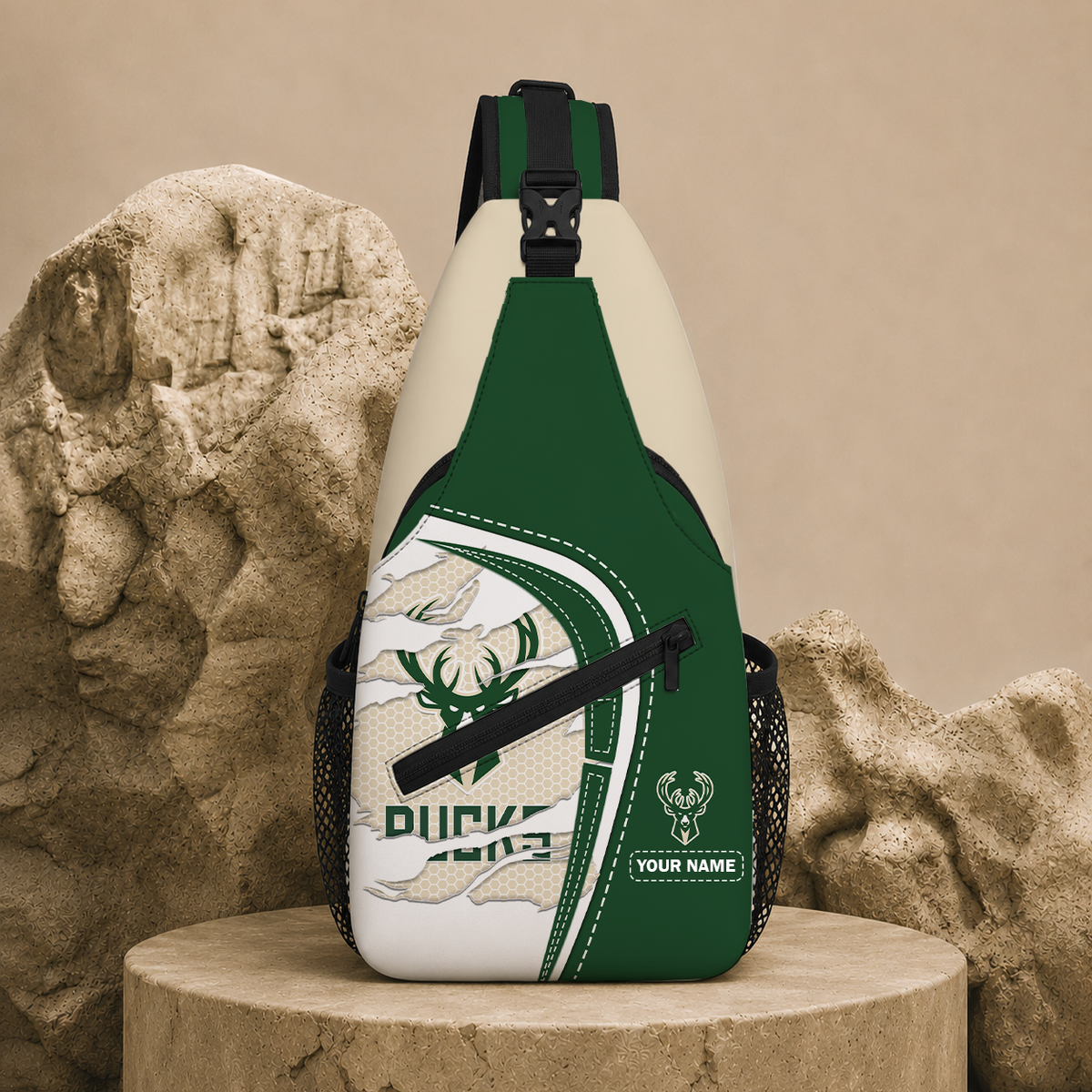 HOT DEAL - NEW CUSTOMIZED MBU MILWAUKEE BUCKS SLING BAG - NBA11