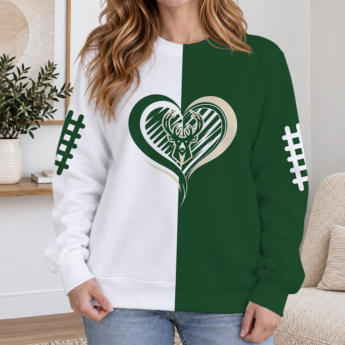 ELITE EDITION - NEW CUSTOMIZED MBU MILWAUKEE BUCKS RIBBED HOODIE & SWEATSHIRT - NBA11