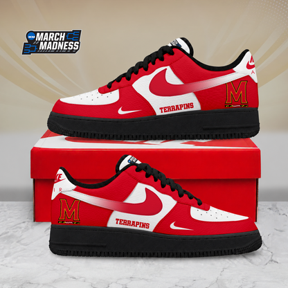 ELITE EDITION - NEW CUSTOMIZED NCAA MAM11 MLT MARYLAND TERRAPINS AF1 SHOES