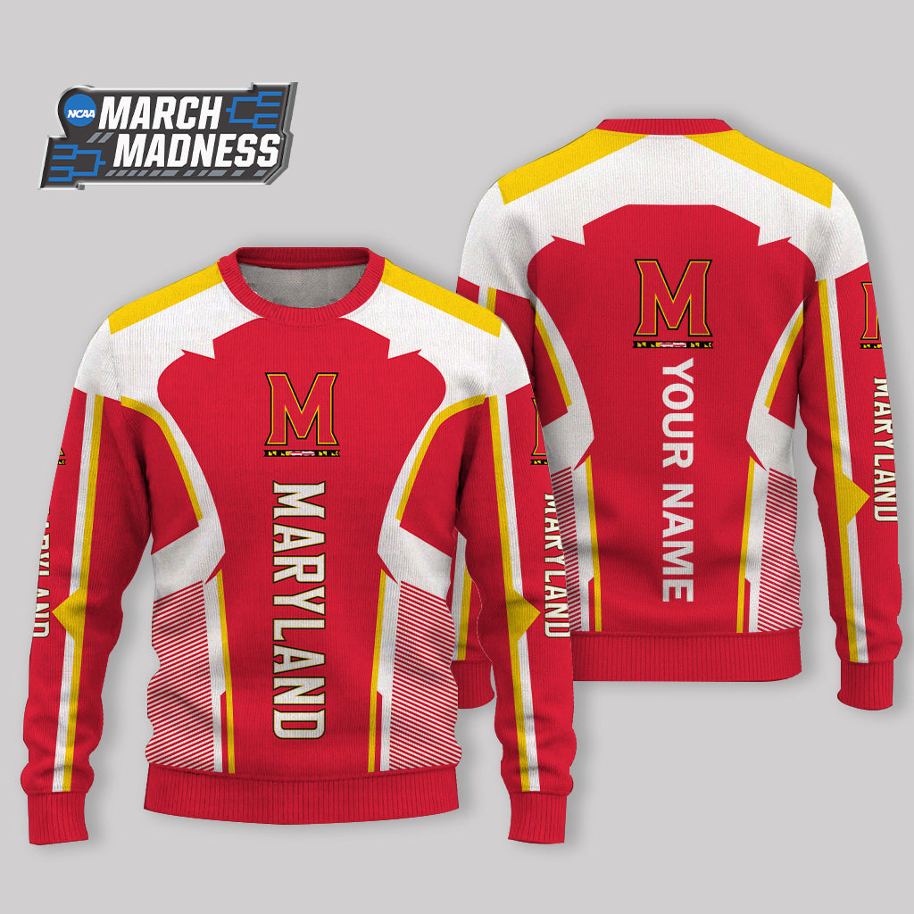 HOT DEAL - NEW CUSTOMIZED NCAA MAM11 MLT MARYLAND TERRAPINS UGLY SWEATER