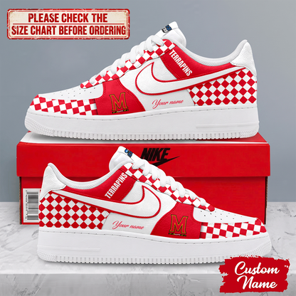 MEGA SALE - NEW CUSTOMIZED NCAA MAM11 MLT MARYLAND TERRAPINS AF1 SHOES