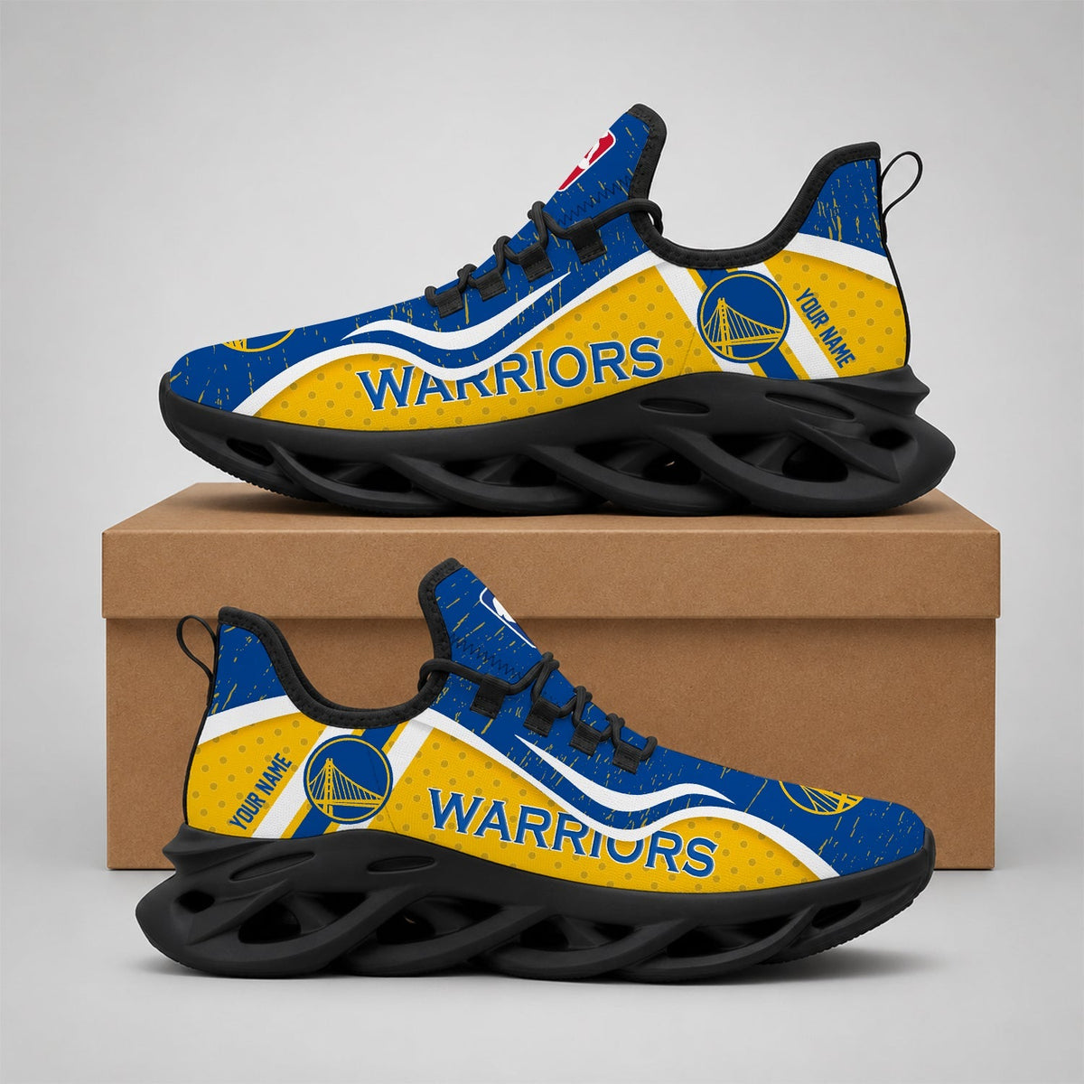 EXCLUSIVE EDITION - NEW CUSTOMIZED NBA12 GSW GOLDEN STATE WARRIORS MAX SOUL SHOES