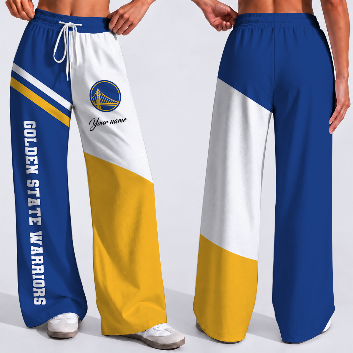 SPECIAL EDITION - NEW CUSTOMIZED NBA12 GSW GOLDEN STATE WARRIORS WOMEN'S WIDE LEG PANTS
