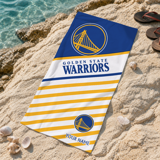ELITE EDITION - NEW CUSTOMIZED GSW GOLDEN STATE WARRIORS BEACH TOWEL FOR FAN - NBA12