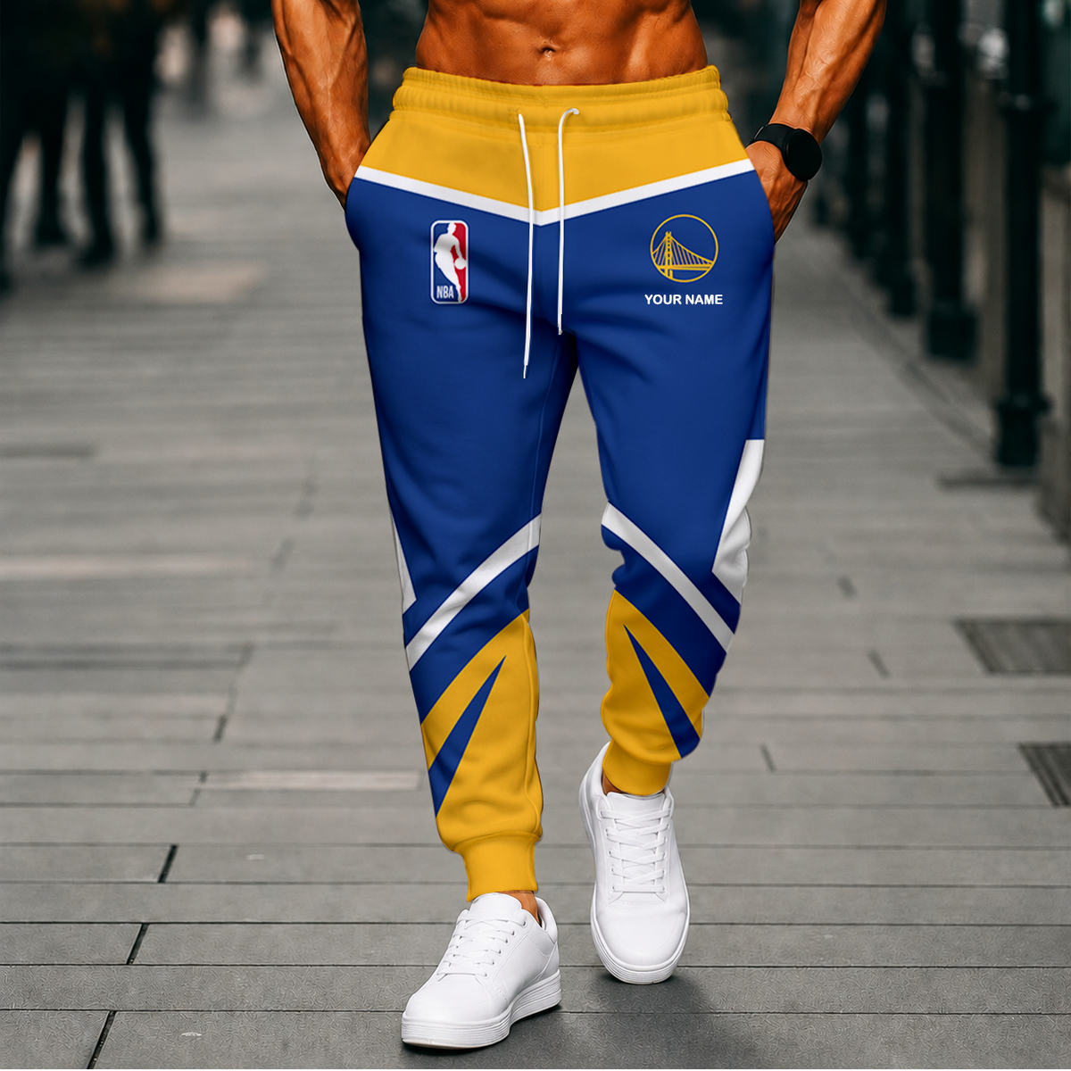 SPECIAL EDITION - NEW CUSTOMIZED NBA12 GSW GOLDEN STATE WARRIORS SWEATPANTS