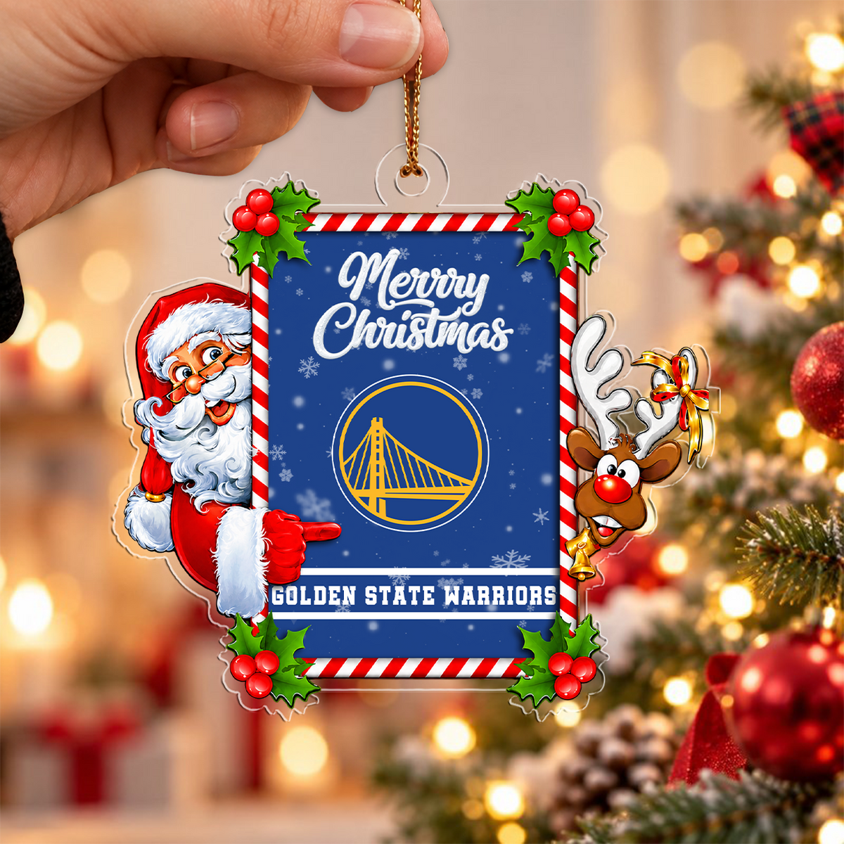 [LIMITED DROP] NEW CUSTOMIZED NBA12 GSW GOLDEN STATE WARRIORS CHRISTMAS ACRYLIC ORNAMENT