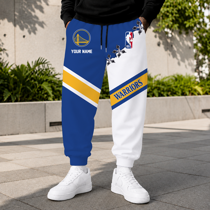 LIMITED EDITION - NEW CUSTOMIZED NBA12 GSW GOLDEN STATE WARRIORS SWEATPANTS