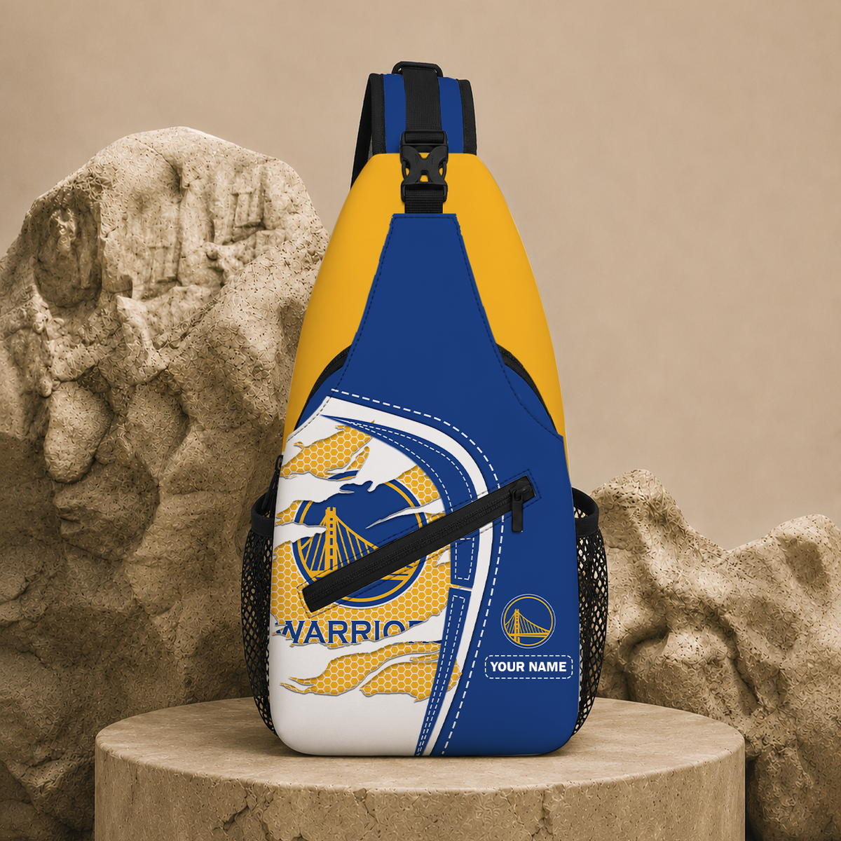 HOT DEAL - NEW CUSTOMIZED GSW GOLDEN STATE WARRIORS SLING BAG - NBA12