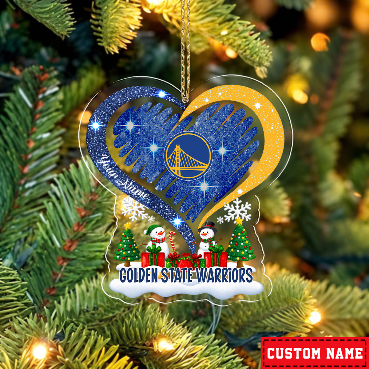[EXCLUSIVE EDITION] NEW CUSTOMIZED NBA12 GSW GOLDEN STATE WARRIORS CHRISTMAS ACRYLIC ORNAMENT