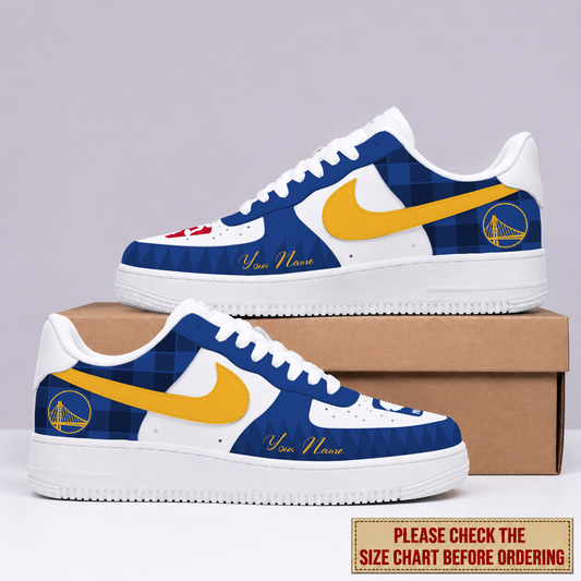 FINAL SALE - NEW CUSTOMIZED NBA12 GSW GOLDEN STATE WARRIORS AF1 SNEAKERS