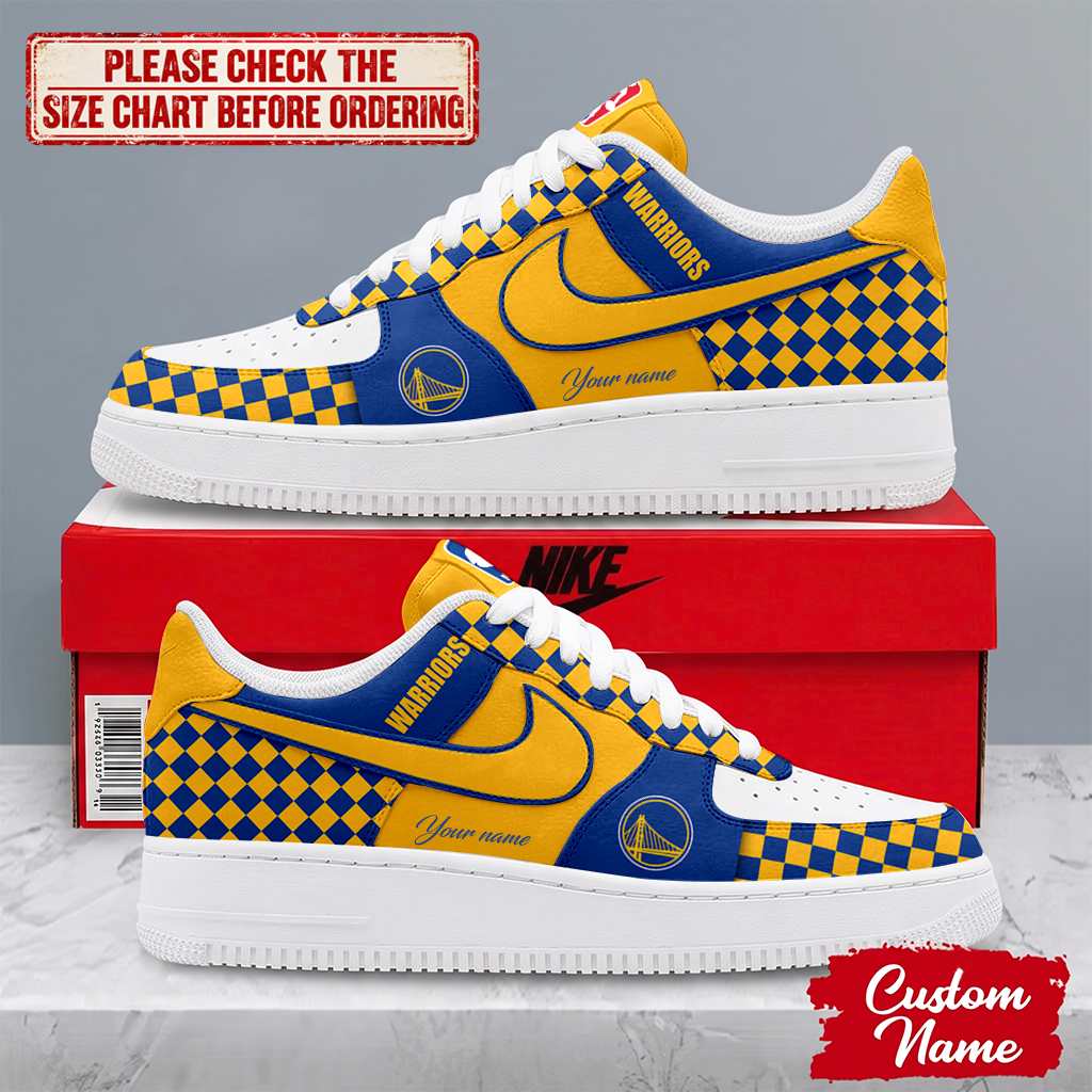 FINAL SALE - NEW CUSTOMIZED NBA12 GSW GOLDEN STATE WARRIORS AF1 SNEAKERS