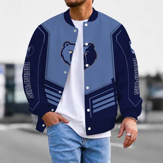 LIMITED DROP - NEW CUSTOMIZED MGR MEMPHIS GRIZZLIES BASEBALL JACKET, SATIN VARSITY JACKET - NBA13