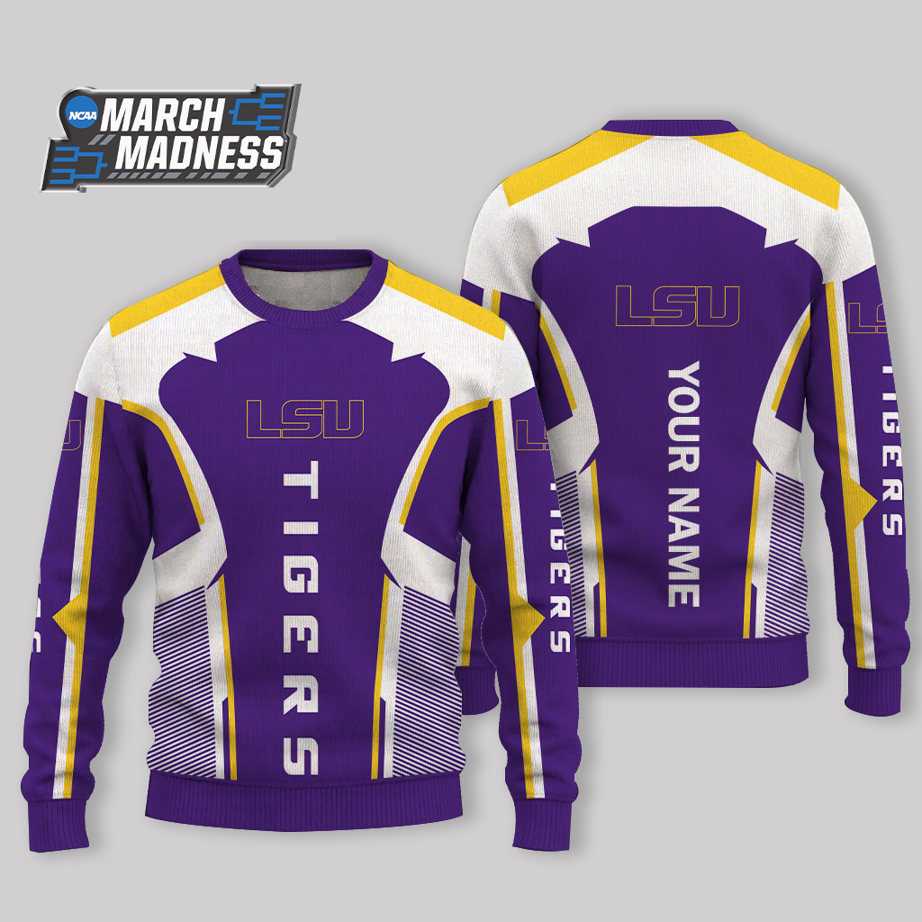 HOT DEAL - NEW CUSTOMIZED NCAA MAM13 LST LSU TIGERS UGLY SWEATER