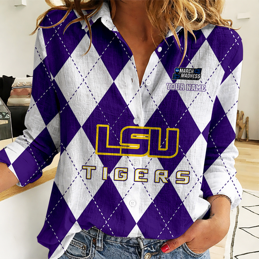 VIRAL EDITION - NEW CUSTOMIZED | NCAA MAM13 LST LSU TIGERS WOMEN CASUAL SHIRT FOR FAN