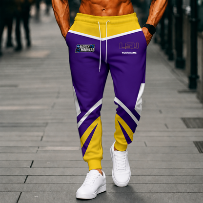 VIRAL EDITION - NEW CUSTOMIZED NCAA MAM13 LST LSU TIGERS SWEATPANTS