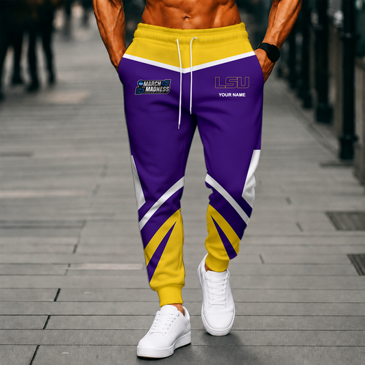 VIRAL EDITION - NEW CUSTOMIZED NCAA MAM13 LST LSU TIGERS SWEATPANTS