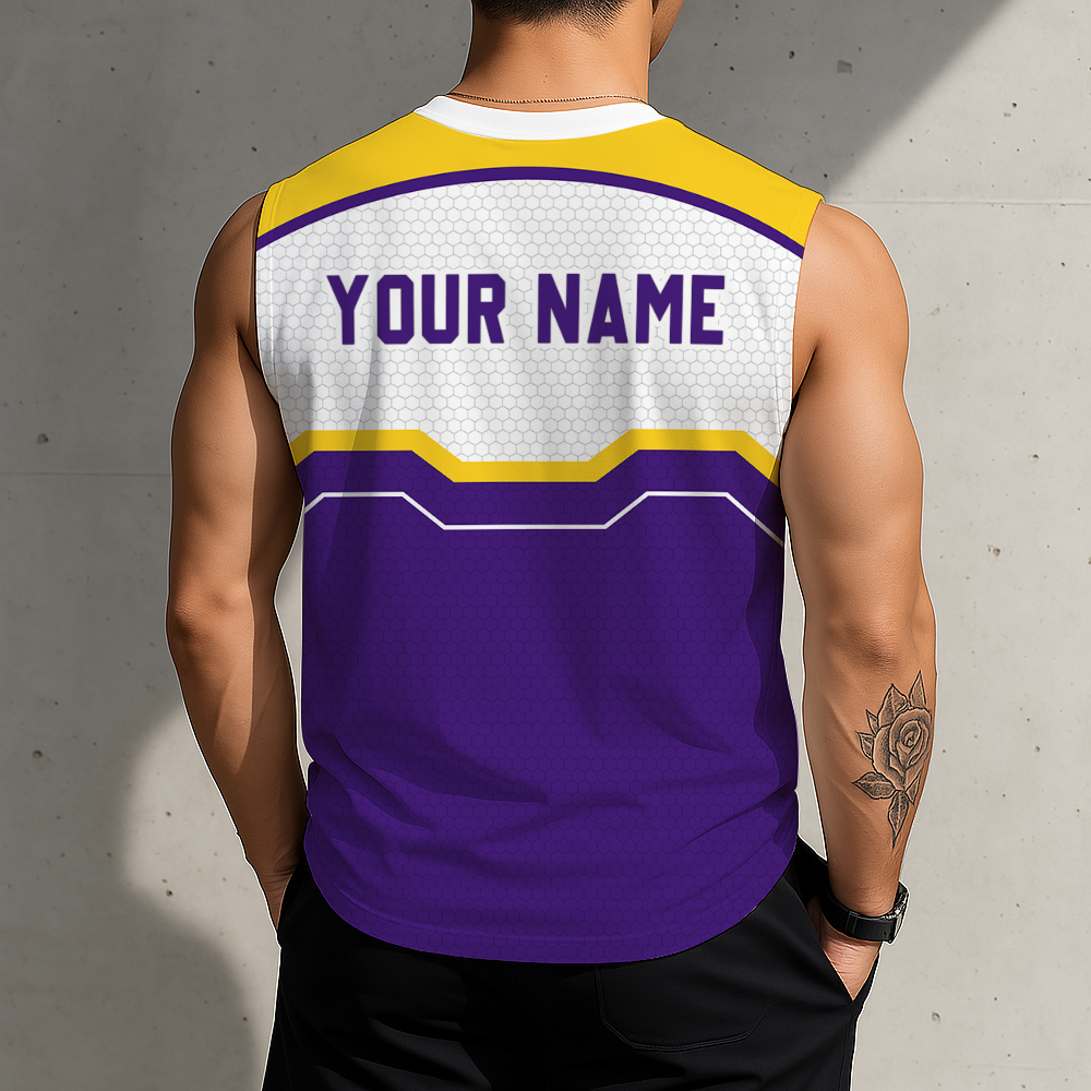HOT DEAL - NEW CUSTOMIZED NCAA MAM13 LST LSU TIGERS MEN'S GYM SHIRT