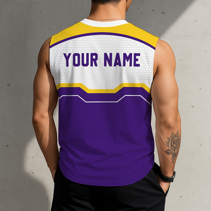 HOT DEAL - NEW CUSTOMIZED NCAA MAM13 LST LSU TIGERS MEN'S GYM SHIRT