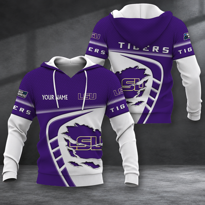 FINAL SALE - NEW CUSTOMIZED NCAA MAM13 LST LSU TIGERS T-SHIRT, POLO SHIRT, ZIP POLO SHIRT, SWEATSHIRT, HOODIE & ZIP HOODIE