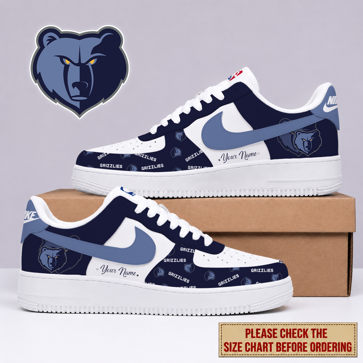 FLASH SALE - NEW CUSTOMIZED NBA13 MGR MEMPHIS GRIZZLIES AF1 SNEAKERS