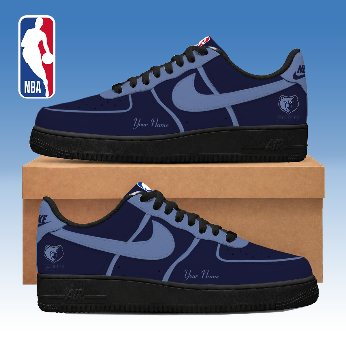 LIMITED DROP - NEW CUSTOMIZED MGR MEMPHIS GRIZZLIES AF1 SNEAKERS - NBA13
