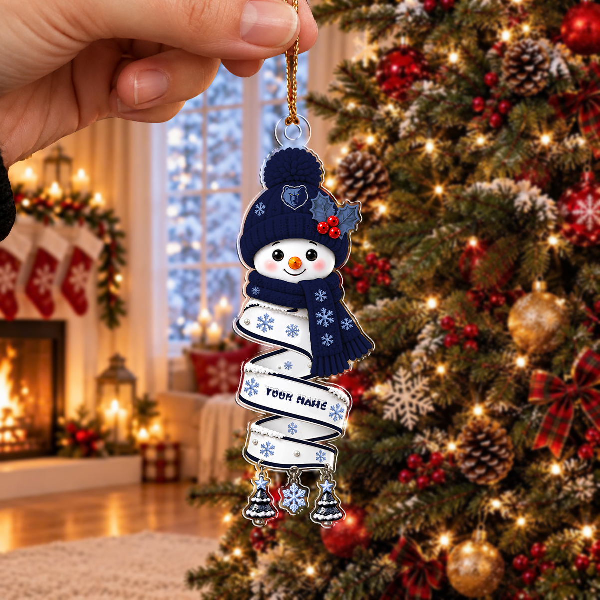 VIRAL EDITION - NEW CUSTOMIZED NBA13 MGR MEMPHIS GRIZZLIES CHRISTMAS ACRYLIC ORNAMENT